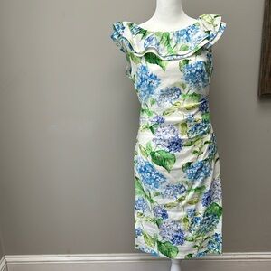 Fun hydrangea floral dress by Sara Campbell.